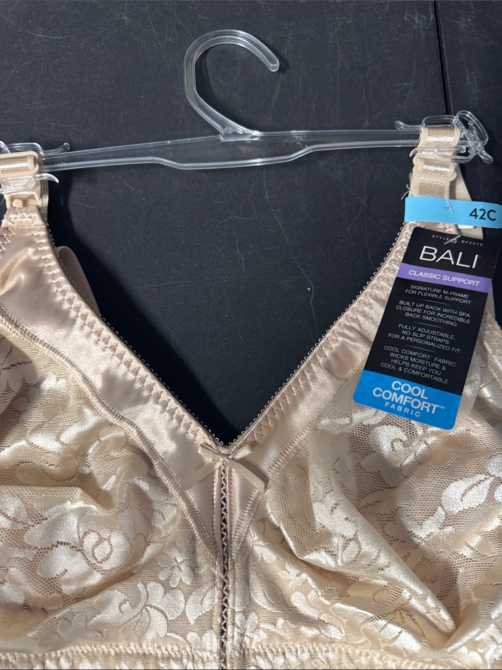 Bali Cool Comfort Lace-Trim Beige Full-Coverage Bra